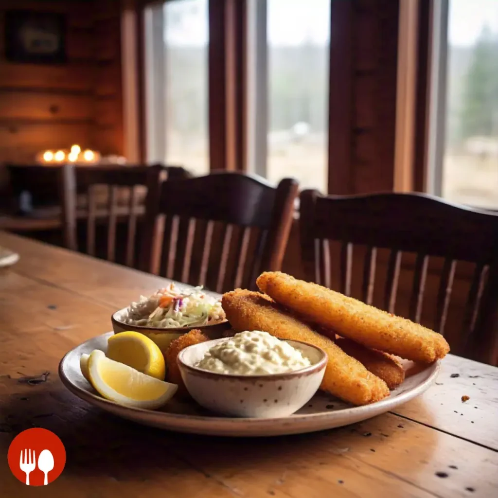 A plate of Hillbilly Fish Fry with sides.