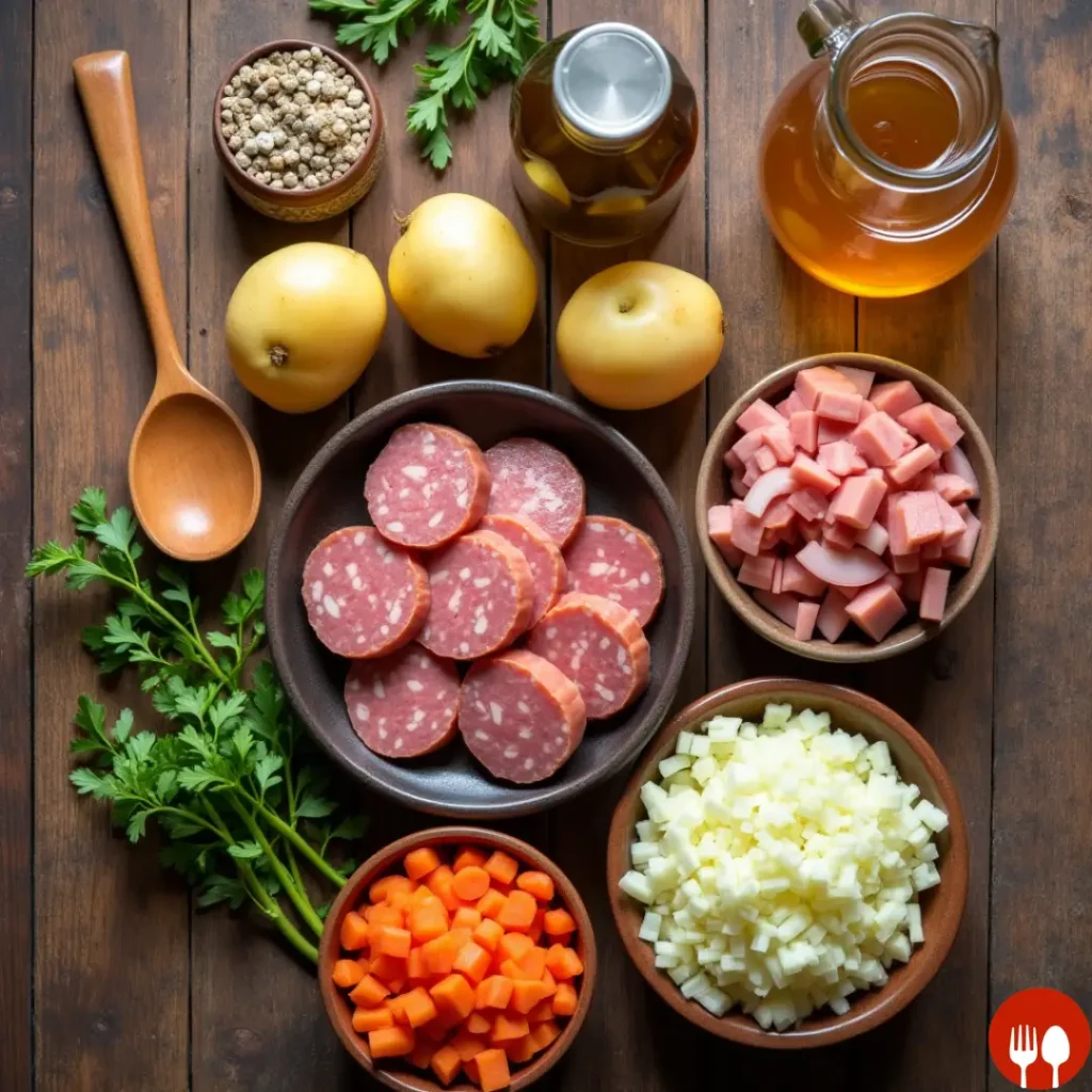 Sauerkraut and Sausage Stew Recipe ingredients