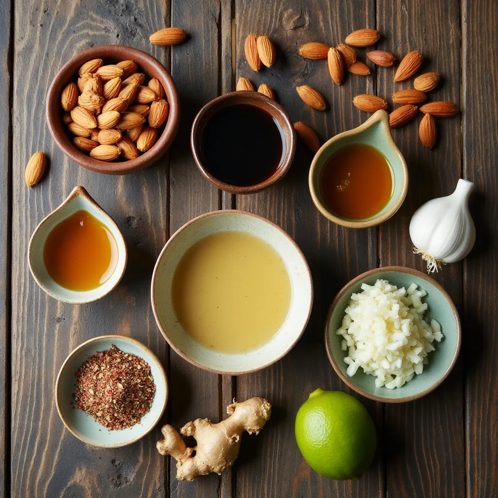 chopped almonds and asian sauce recipe