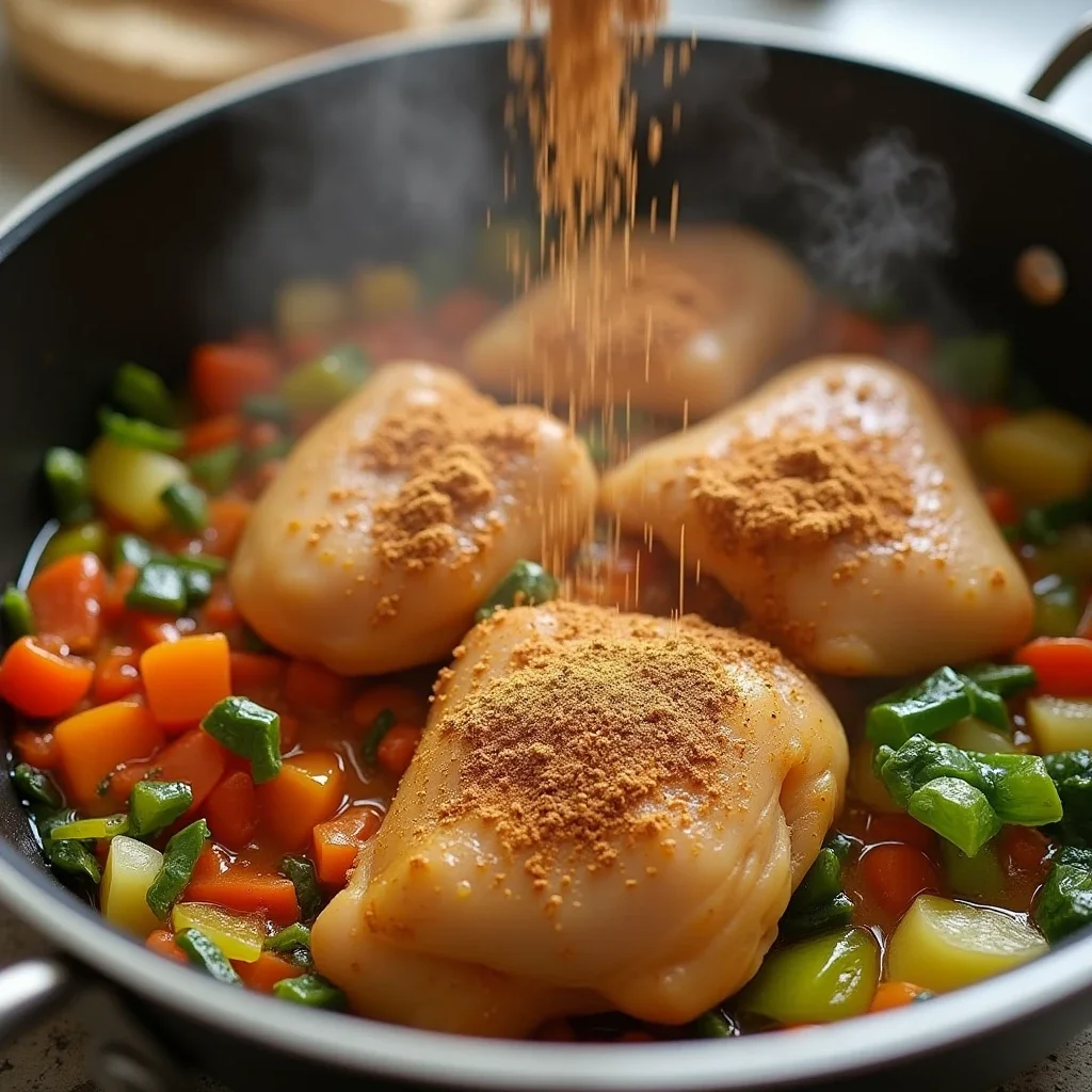 spicy chicken soup with rice