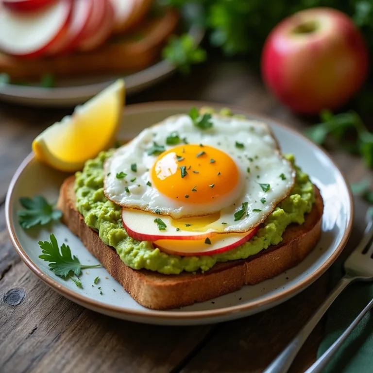 Avocado Toast with Egg and Apple